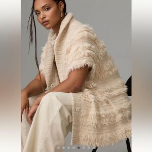 Anthropologie Shaggy Sweater Vest Sz XS